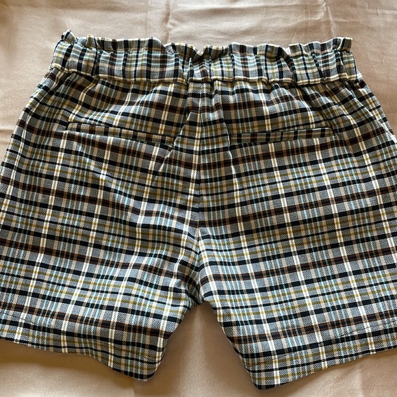 Liverpool LA Preppy Plaid Hi Waist Shorts Tied Elastic Waist Multicolor Sz Small - Picture 8 of 14